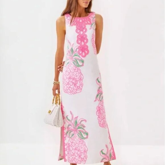 Lilly Pulitzer Marleigh Maxi Shift Party Like A Pineapple Size 6 NWT - Picture 5 of 17